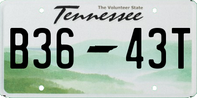 TN license plate B3643T