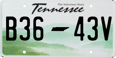 TN license plate B3643V
