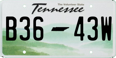 TN license plate B3643W