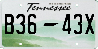 TN license plate B3643X