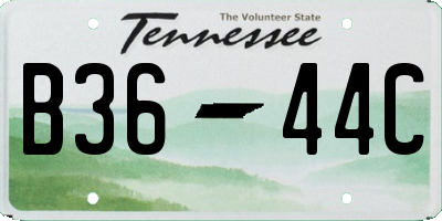 TN license plate B3644C