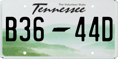 TN license plate B3644D