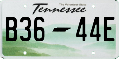 TN license plate B3644E