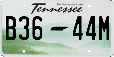 TN license plate B3644M