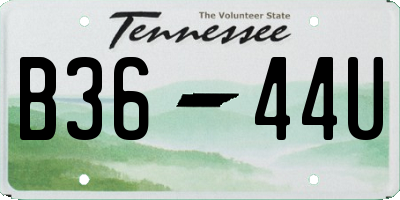 TN license plate B3644U