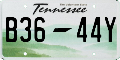 TN license plate B3644Y