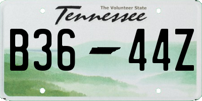 TN license plate B3644Z