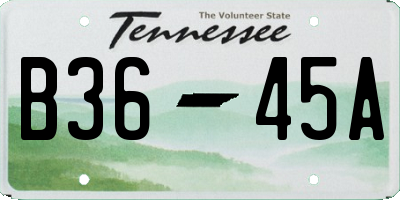 TN license plate B3645A