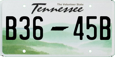 TN license plate B3645B