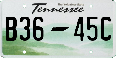 TN license plate B3645C