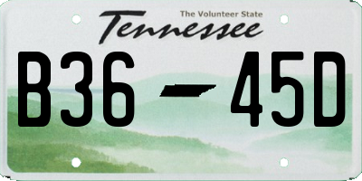 TN license plate B3645D