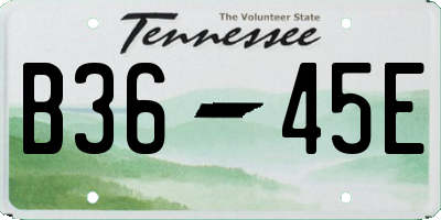 TN license plate B3645E