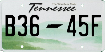TN license plate B3645F