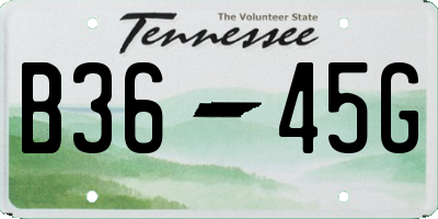TN license plate B3645G