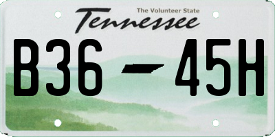 TN license plate B3645H