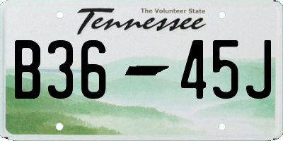 TN license plate B3645J