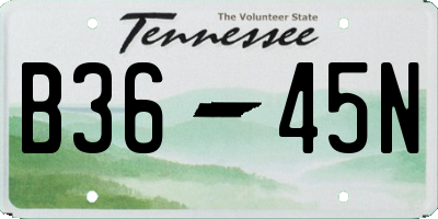 TN license plate B3645N