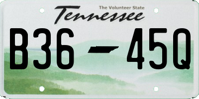 TN license plate B3645Q