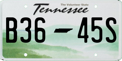 TN license plate B3645S