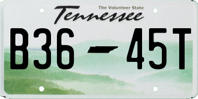 TN license plate B3645T