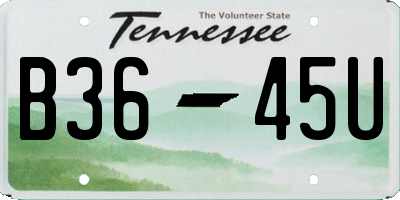 TN license plate B3645U