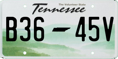 TN license plate B3645V