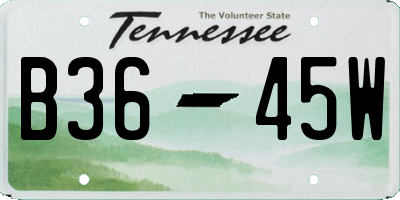 TN license plate B3645W