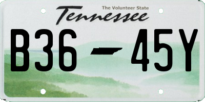 TN license plate B3645Y