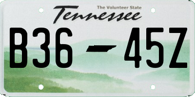 TN license plate B3645Z