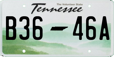 TN license plate B3646A