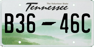TN license plate B3646C