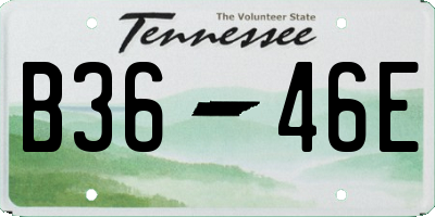 TN license plate B3646E