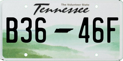 TN license plate B3646F