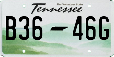 TN license plate B3646G