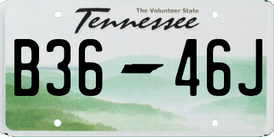 TN license plate B3646J