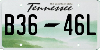 TN license plate B3646L
