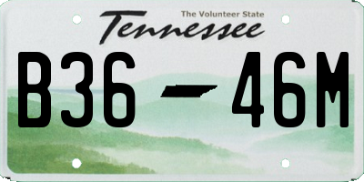 TN license plate B3646M