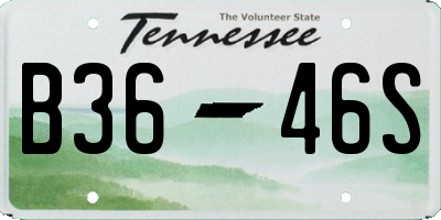 TN license plate B3646S