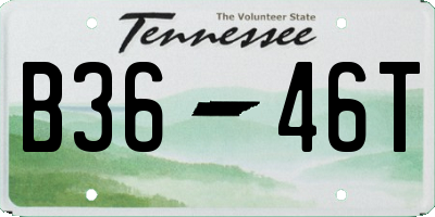 TN license plate B3646T