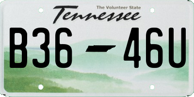 TN license plate B3646U