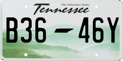 TN license plate B3646Y