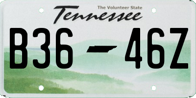 TN license plate B3646Z