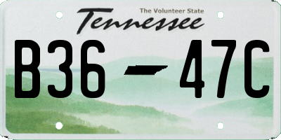 TN license plate B3647C