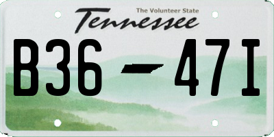 TN license plate B3647I