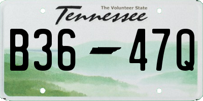 TN license plate B3647Q
