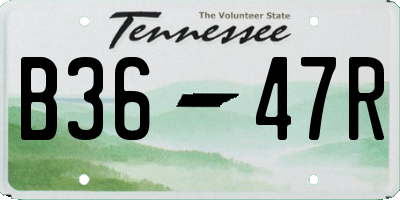 TN license plate B3647R