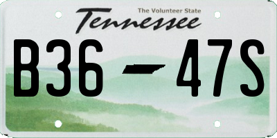 TN license plate B3647S