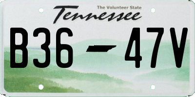 TN license plate B3647V
