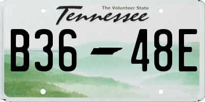 TN license plate B3648E