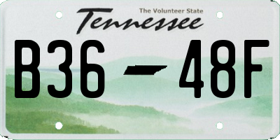 TN license plate B3648F